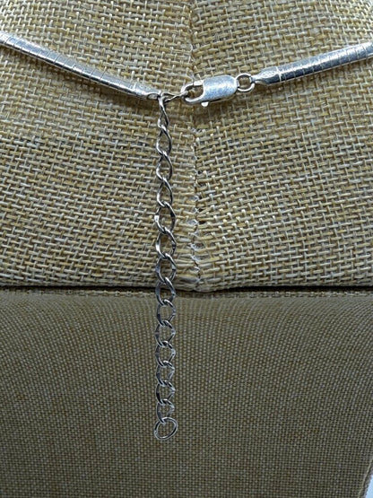 Sterling Silver Omega Chain Necklace 20” Lobster Claw Clasp 20Gr /ro
