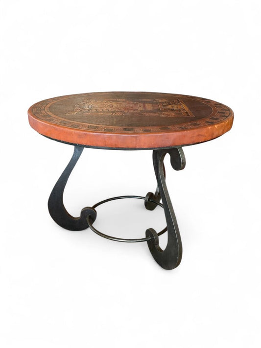 Mayan Leather Round Table