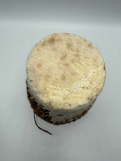 Vintage African Animal Skin Rattle Drum 9” Tall /rw