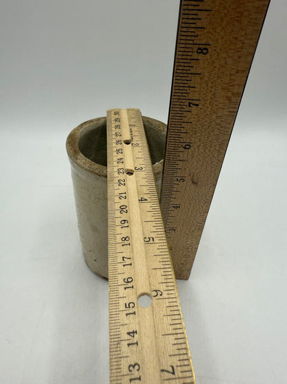 VTG Primitive Small Stoneware Crock 5” Tall Salt Glaze /rw