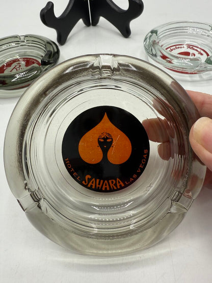 Lot of.4 Vintage Glass Ash Tray Casino Las Vegas NV /roh