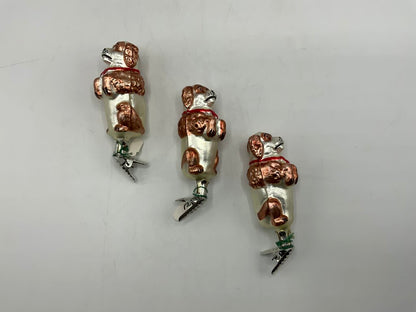Old World Christmas Ornament Set of 3 Dogs Clip Ons /rw