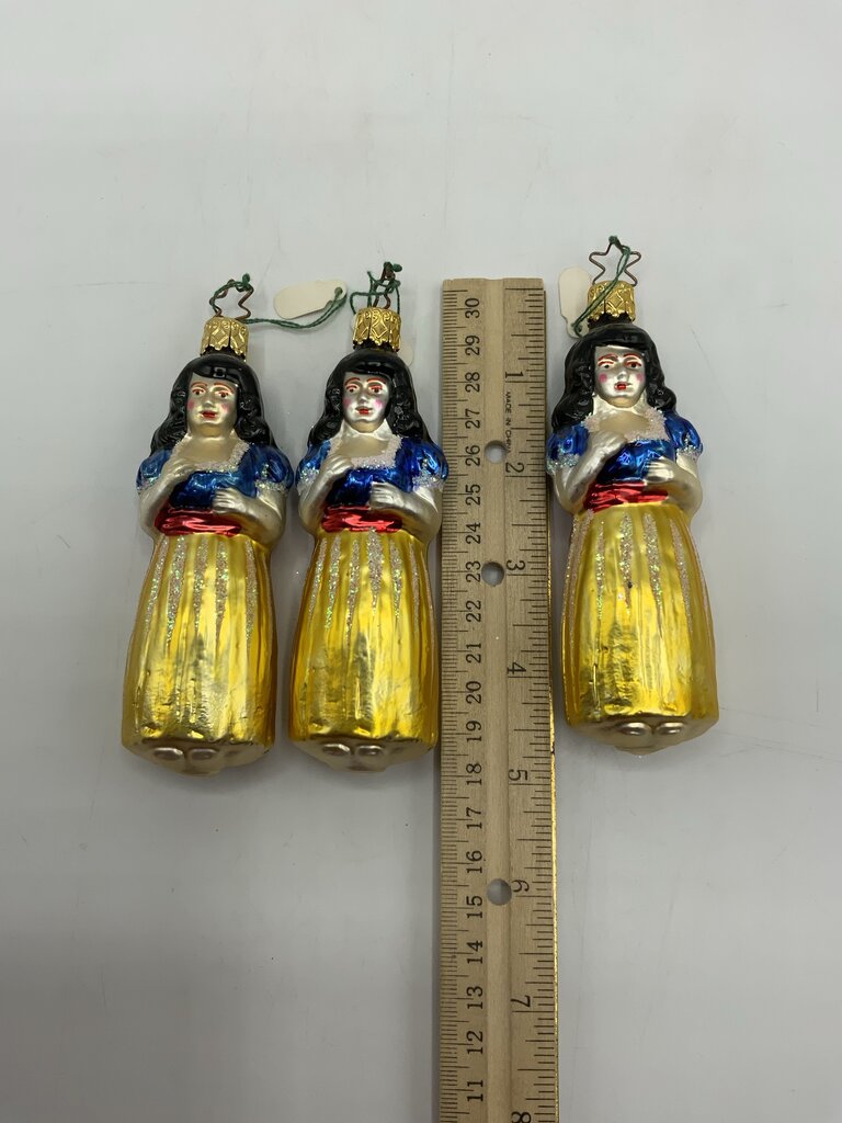 Old World Christmas Ornament Set of 3 Snow White EUC /rw