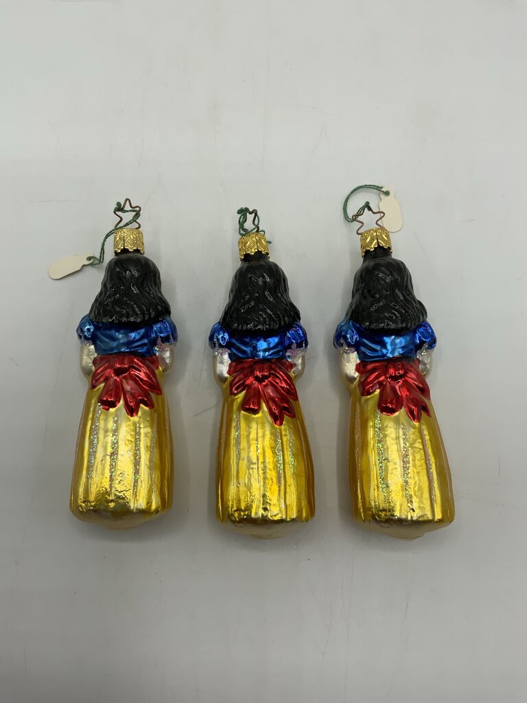 Old World Christmas Ornament Set of 3 Snow White EUC /rw