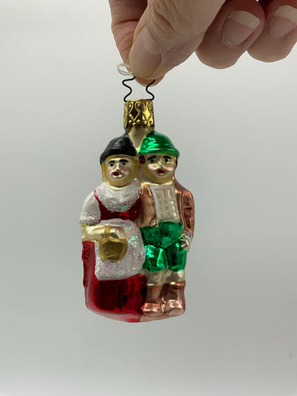 Old World Christmas Ornaments set of 2 Lady & Man /rw