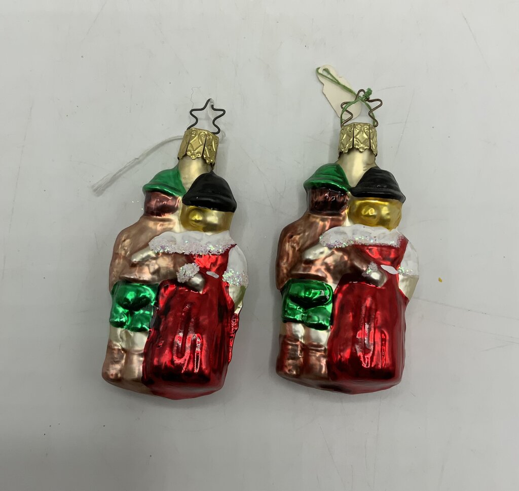 Old World Christmas Ornaments set of 2 Lady & Man /rw