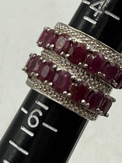Cocktail Ring 925 Sterling Silver 14 Gemstones Sz 5 /ro