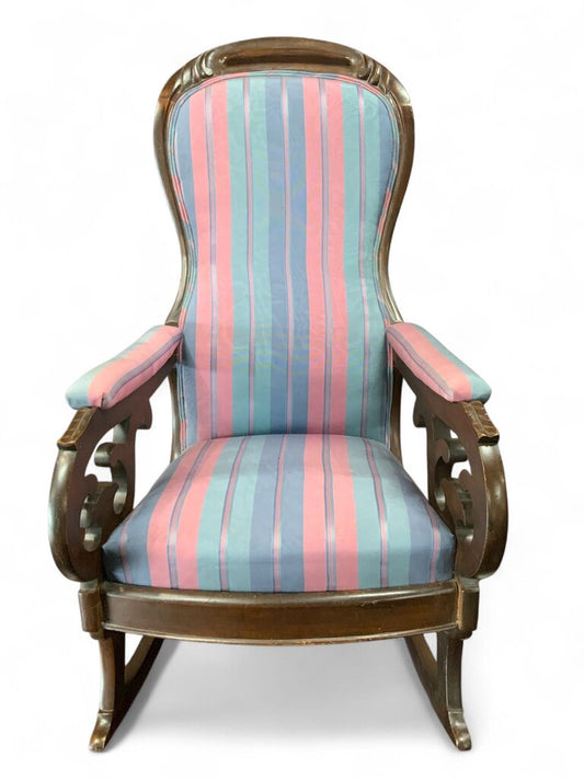 Stripped Pink And Purple Rocking Chair