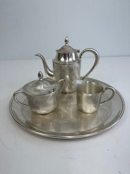 Vintage Martian Sskk Japan Brushed “Pearl Silver” 5 Pc. Tea Set /rb