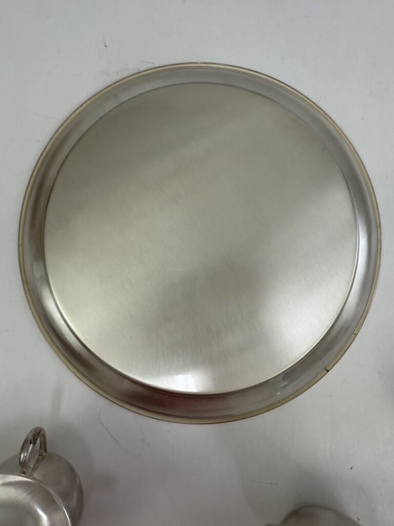 Vintage Martian Sskk Japan Brushed “Pearl Silver” 5 Pc. Tea Set /rb