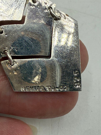 Mexico 925 Sterling Inlaid Crushed Malachite Pierced Earrings /ro