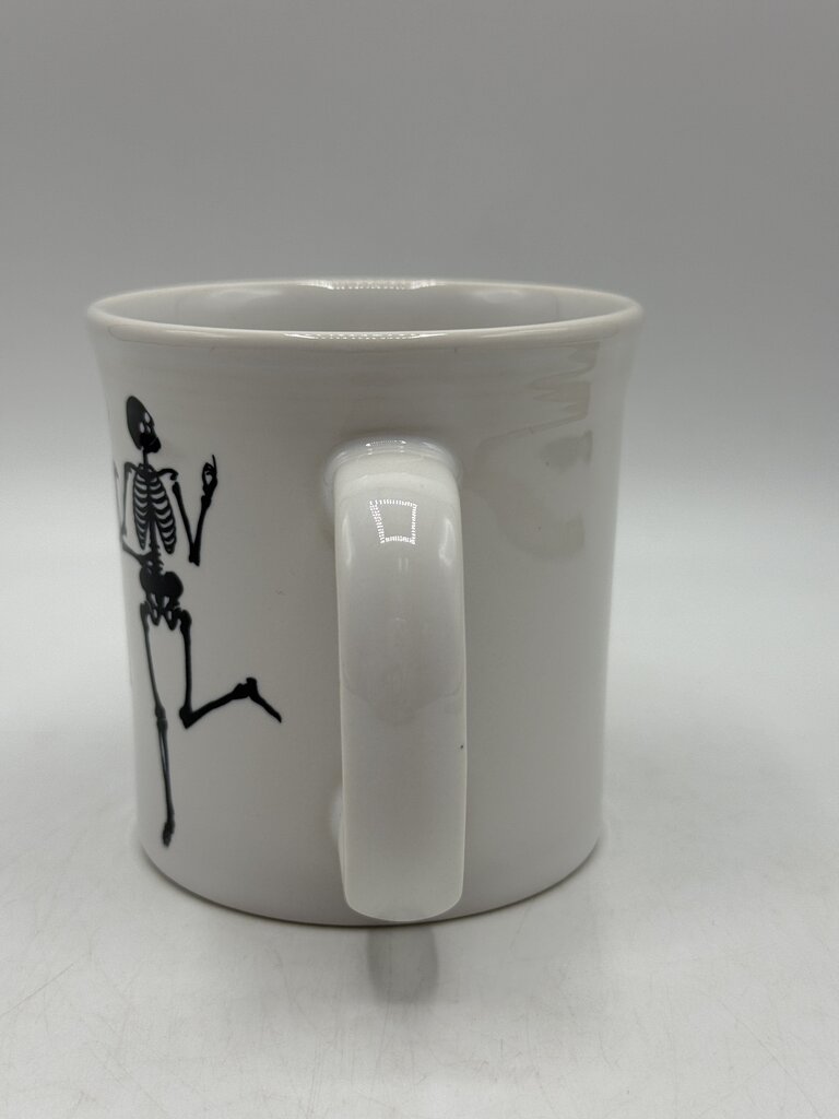 Fiestaware Halloween Java Mug White w/Black Trio of Dancing Skeletons /rc