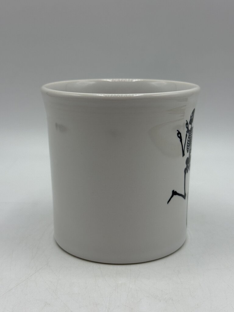 Fiestaware Halloween Java Mug White w/Black Trio of Dancing Skeletons /rc