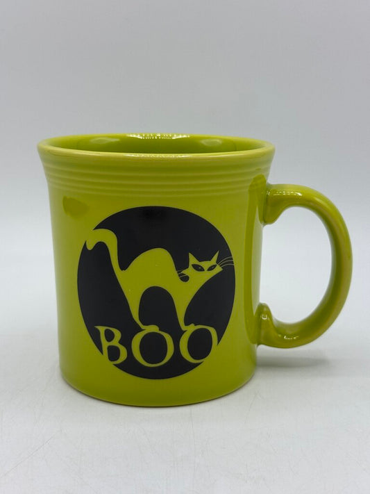 Fiestaware Halloween Boo Cat Lemongrass Green Java Mug /rb