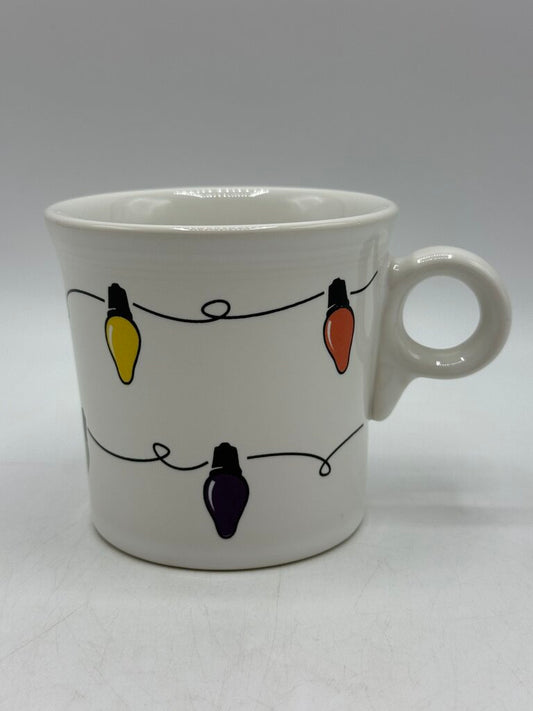 Fiestaware Christmas String Lights White Mug Coffee Cup /rb