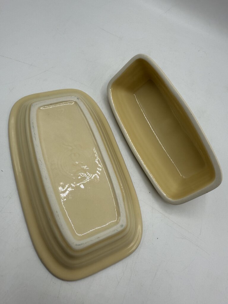 Fiestaware Covered Butter Dish Pale Yellow /rb