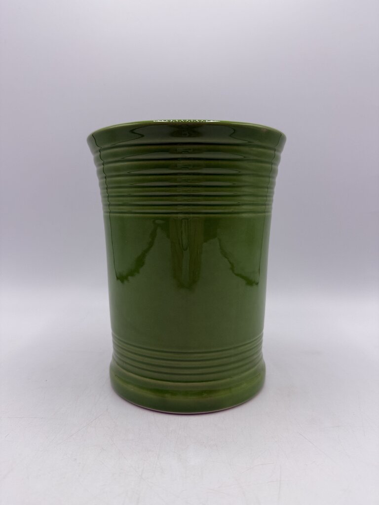 Vtg. Fiesta Shamrock Green Utensil Crock /rb