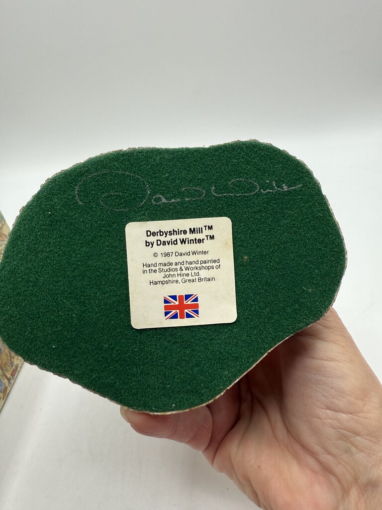 Vintage 1987 David Winter Cottage Derbyshire Mill The Midlands Collection w/Box Signed /rw