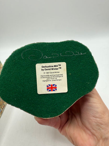 Vintage 1987 David Winter Cottage Derbyshire Mill The Midlands Collection w/Box Signed /rw