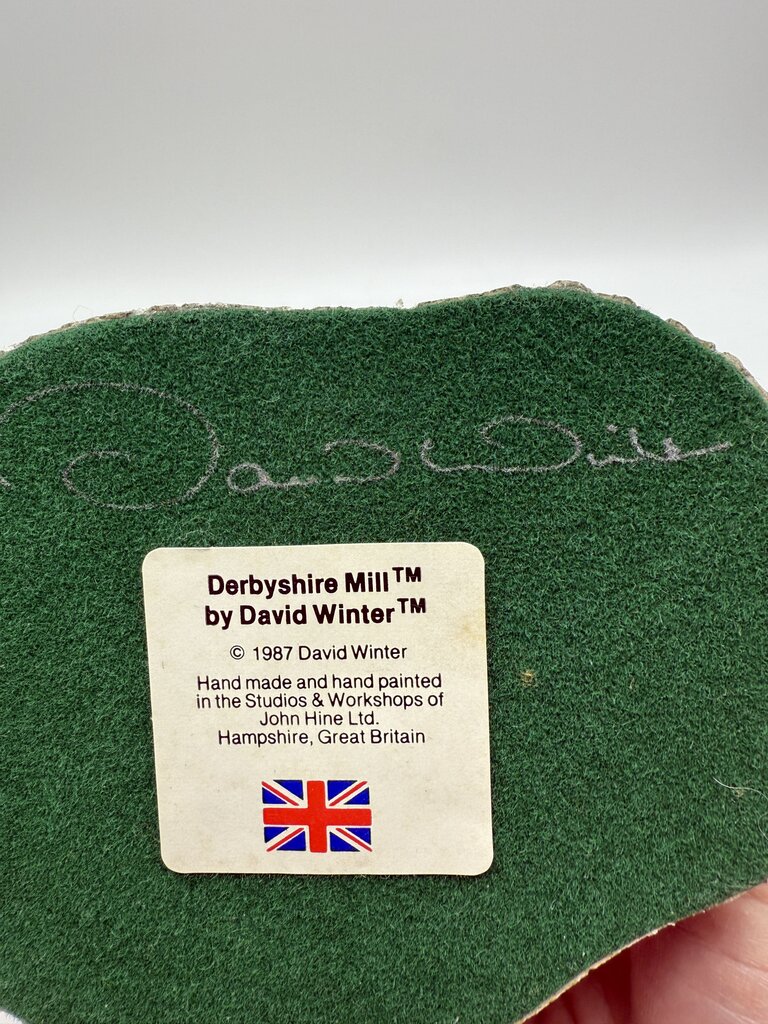 Vintage 1987 David Winter Cottage Derbyshire Mill The Midlands Collection w/Box Signed /rw