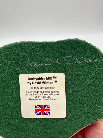 Vintage 1987 David Winter Cottage Derbyshire Mill The Midlands Collection w/Box Signed /rw