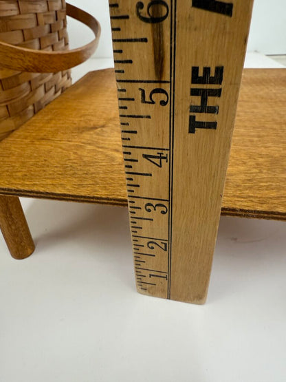 VTG Square HInged Pie Basket Double Handle /rw