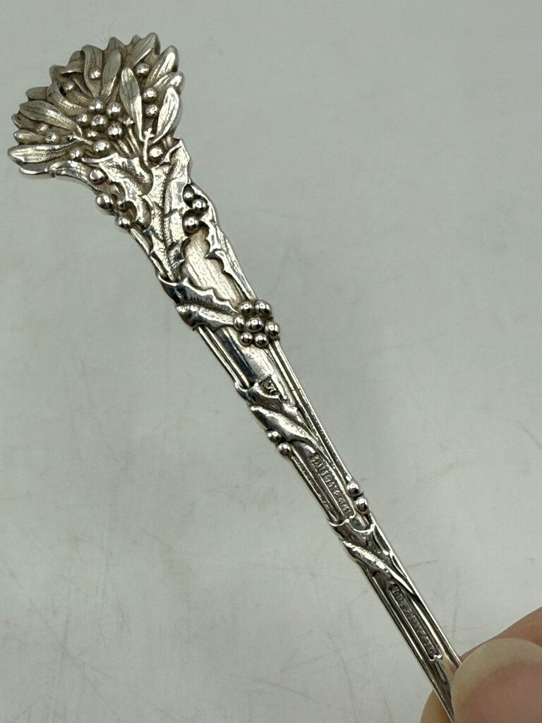 Tiffany & Co. Sterling Silver Sugar Serving Spoon Holly Pattern /ro