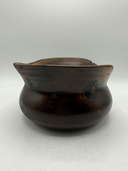 Solid Walnut Wood Bowl Handmade Signed /rw