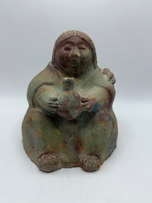 Mexican Folk Art Handmade Seated Abuela (Grandmother) /rw