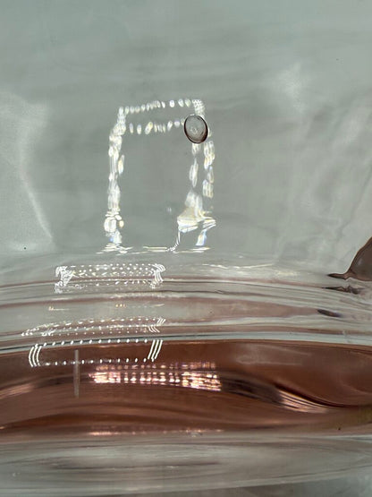 VTG Pink Optic Glass Pitcher w/Ruffled Edge /roh