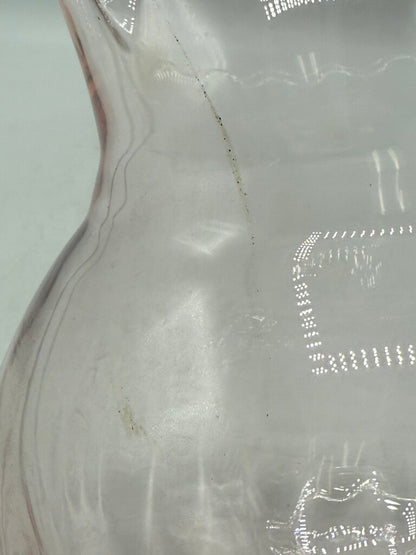 VTG Pink Optic Glass Pitcher w/Ruffled Edge /roh