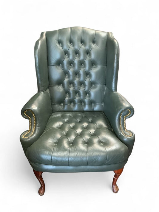 Dark Green Leather Armchair