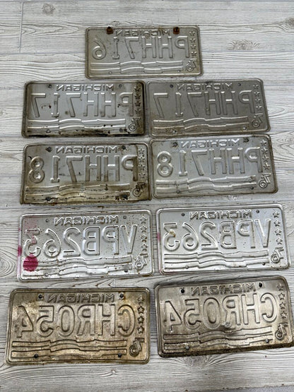 Bicentennial 1976 Michigan State License Plate lot of 9 /roh