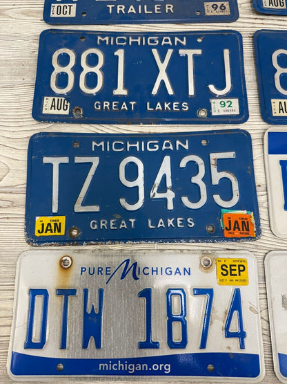 Michigan License Plates Lot of 10 Great Lakes 1985-2023 /roh