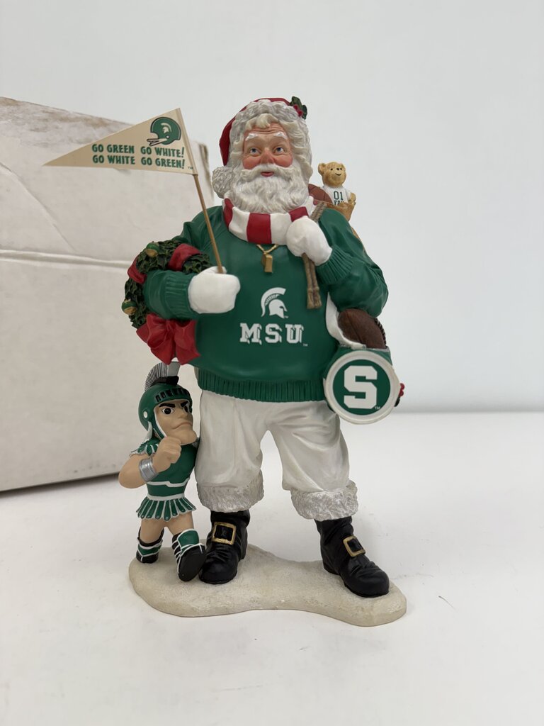 MSU Santa Figurine Danbury Mint 9” Tall /rw