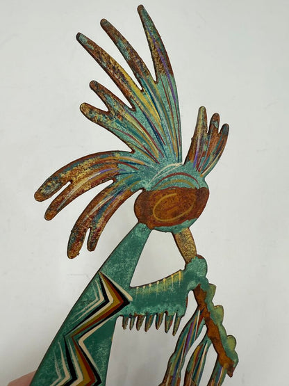 Robert Shields Metal Kokopelli Dancer Musician Wall Sculpture signed by artist /ro