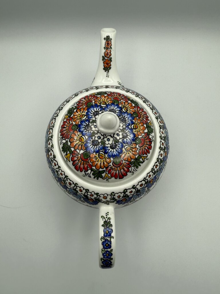 Polish Pottery Hand Painted Tea Pot by Wanar Klocek /ro