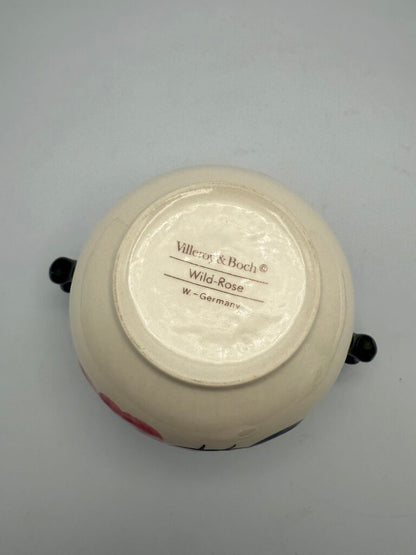 Villeroy & Boch Wild Rose pattern Sugar Bowl w/lid and Creamer /roh