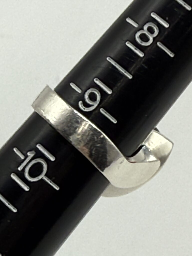 Sterling Silver Michigan Greenstone Cabochon Ring Size 9.25 /ro