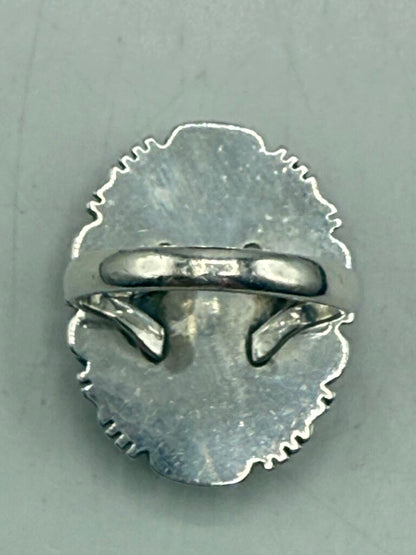 Artisan Signed B Piaso Jr. Brown/White Jasper Sterling Ring Size 9 /ro