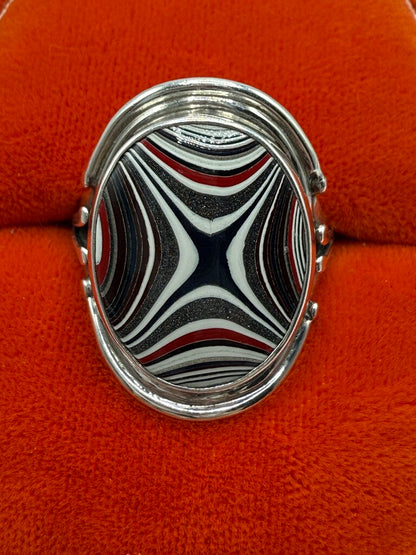 Michigan Fordite Sterling Silver Ring Size 9.5 /ro