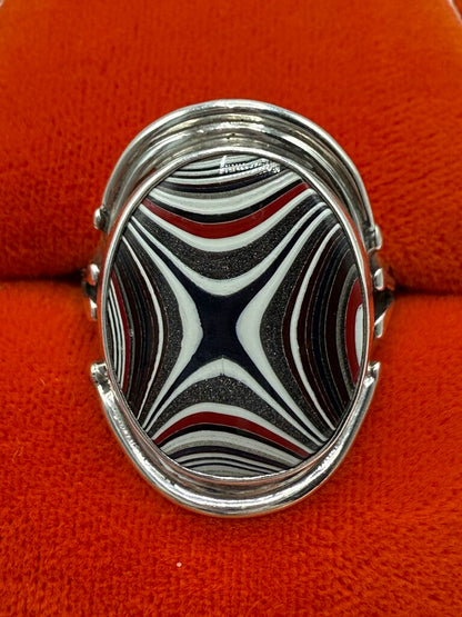Michigan Fordite Sterling Silver Ring Size 9.5 /ro