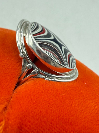 Michigan Fordite Sterling Silver Ring Size 9.5 /ro