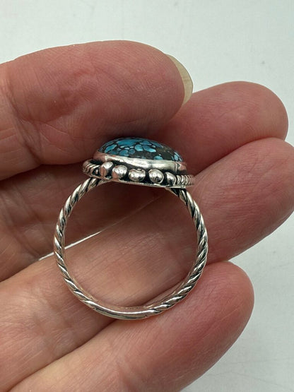 Sterling Silver Turquoise Stone Ring size 10 /ro