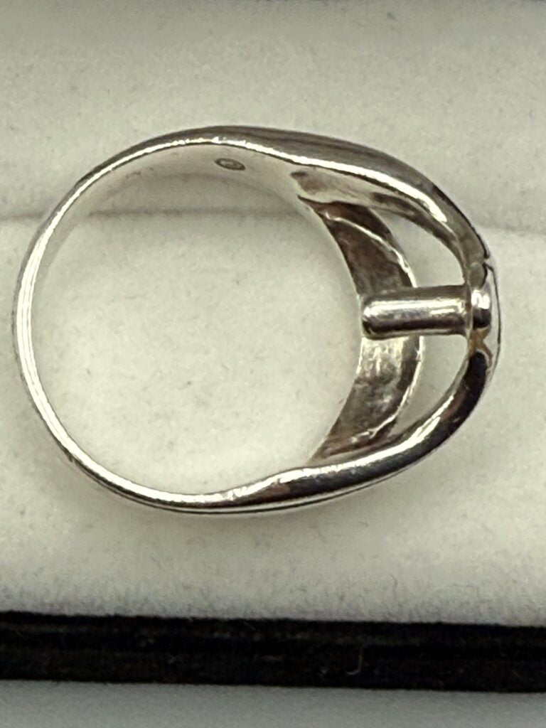 Solid Sterling Silver Ring with Raised V Design Size 9.5 /ro