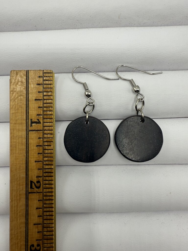 Vintage lot of 4 Pairs of Unique Wood Dangle Pierced Earrings /ro