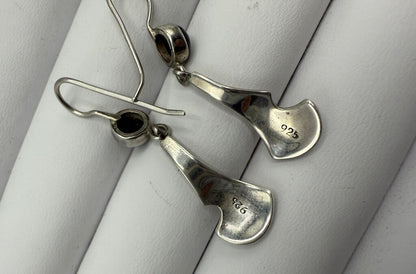 Sterling Silver w/Black Onyx Dangle Pierced Earrings 2 Pairs /ro