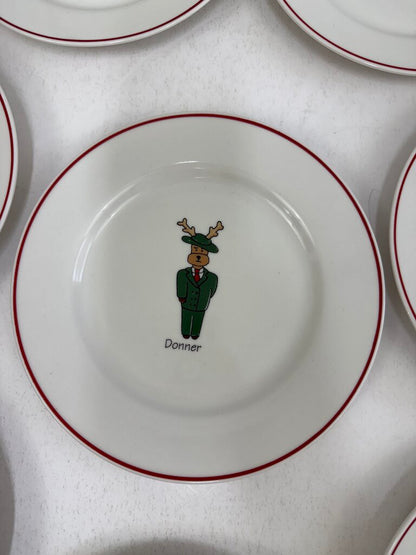 VTG LTD Commodities Set of 8 Holiday Reindeer Plates /roh