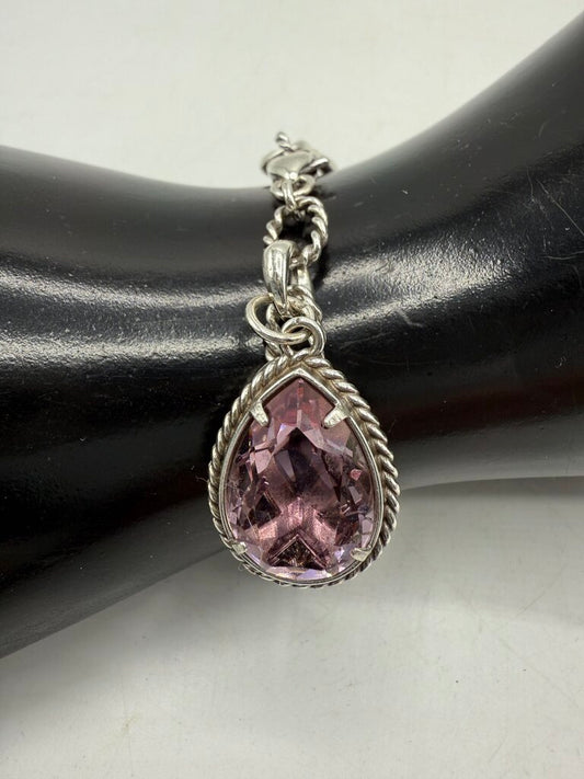 Brighton The Power of Pink Chain Link Bracelet Adjustable /ro