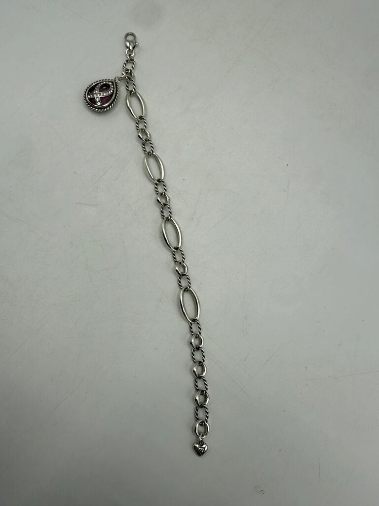 Brighton The Power of Pink Chain Link Bracelet Adjustable /ro